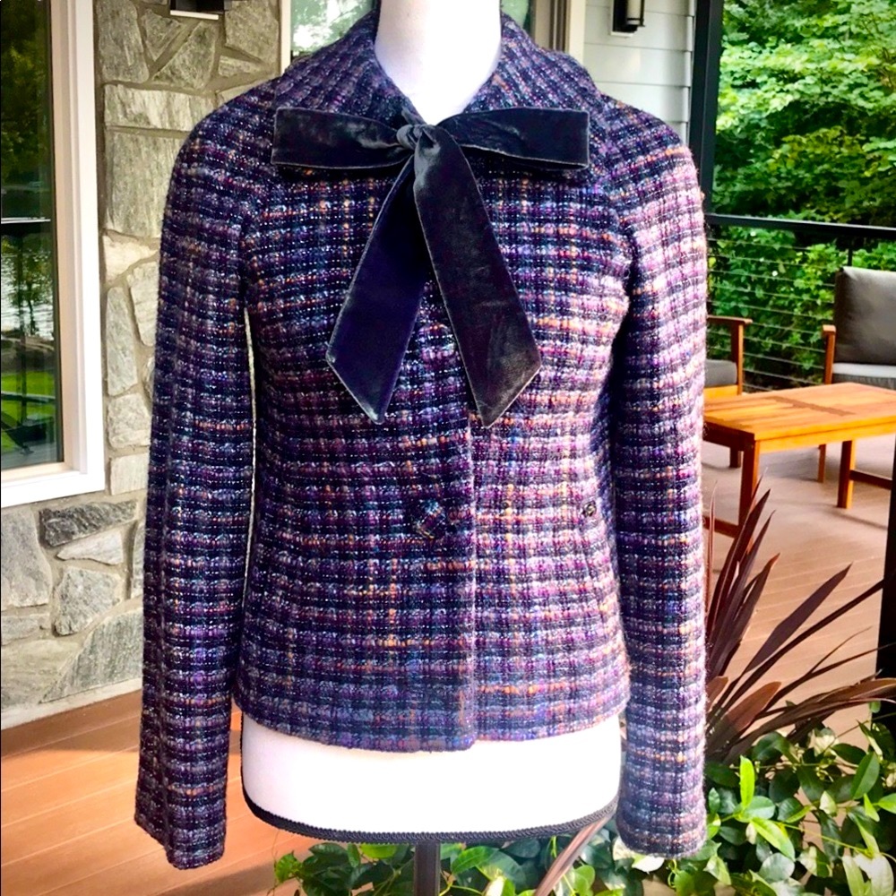 🌷GORGEOUS Ted Baker. Tweed & velvet jacket — NWOT. Imported from LONDON